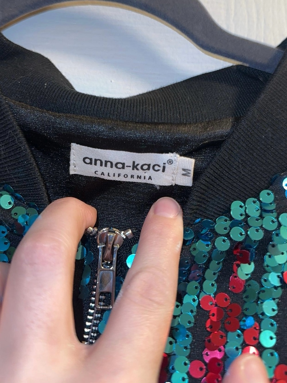 Anna-Kaci Women's Multicolor Sequin Bomber Jacket - Picture 8 of 10